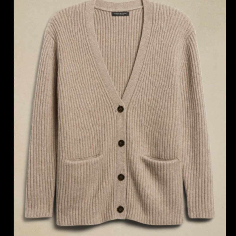 Banana Republic curio cashmere cardigan (medium, taupe)